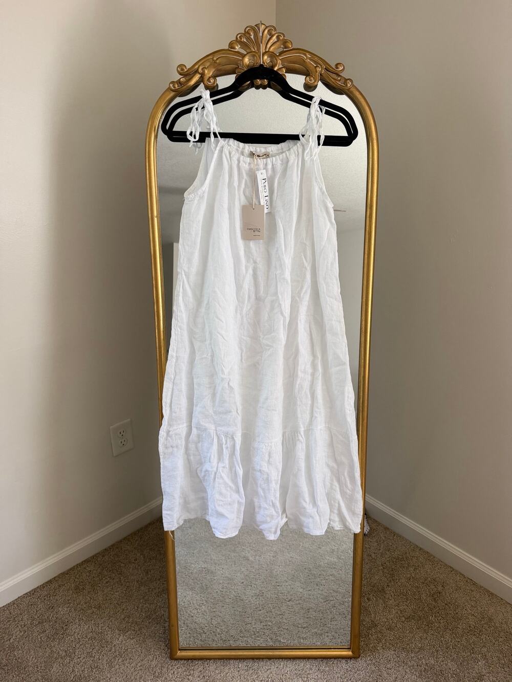NWT Francesca Bettini Italy Linen White Dress